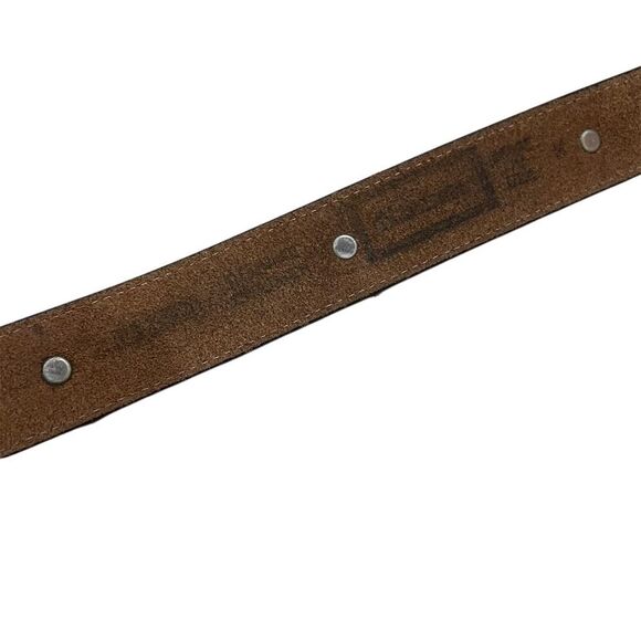 Men's Vintage Western Steer Head Concho Leather Belt Brown One Size - Picture 4 of 8